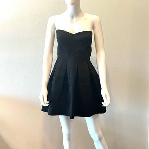 Mini fit and flare strapless dress